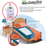 Wet Detective Bedwetting Kit - Incontinence & Bedwetting Alarm System with 2 pads