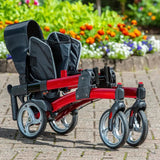 The Rehab Z - Dash Fold Flat Red Indoor/Outdoor Rollator with Seat & Bag