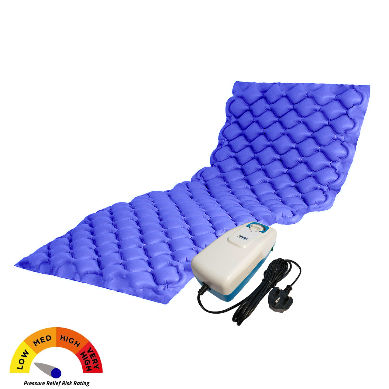 Alerta Bubble2 Pressure Relief Air Bubble Mattress Overlay with Pump